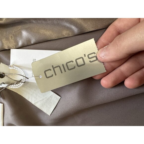 Chicos Beaded Travel Sunrise Jacket Light Cinder Size 2 Lightweight Formal NWT - Picture 13 of 16